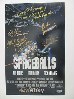 Spaceballs Cast Signed 11x17 Photo Mel Brooks Rick Moranis Beckett Bas Letter