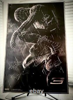 Spider-Man 3 cast (8) signed movie poster. Tobey Maguire, Kirsten Dunst etc