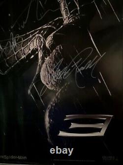 Spider-Man 3 cast (8) signed movie poster. Tobey Maguire, Kirsten Dunst etc