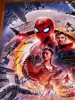 Spider-Man No Way Home Movie Poster CAST SIGNED Premiere Autograph Tom Holland