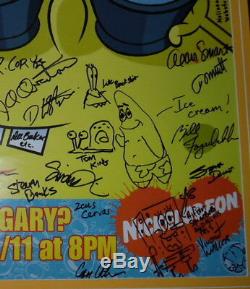 Spongebob Squarepants Cast Signed Framed 21x27 Poster Display with 6 Sketches JSA