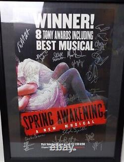 Spring Awakening SIGNED Original Broadway Cast Window Card Lea Michelle Framed