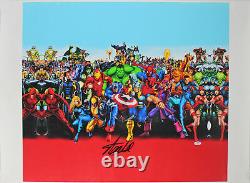 Stan Lee Authentic Signed 20x24 Marvel Universe Cast Canvas PSA/DNA #W18587