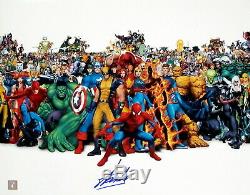 Stan Lee Autographed Marvel Super Heroes Cast 16x20 Photo ASI Proof