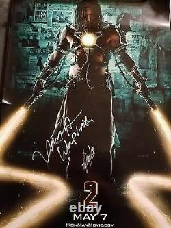Stan Lee & Mickey Rourke 27x40 Poster PROOF CA COA Signed Iron Man Cast PSA JSA