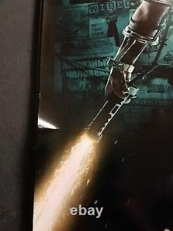 Stan Lee & Mickey Rourke 27x40 Poster PROOF CA COA Signed Iron Man Cast PSA JSA