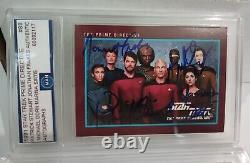 Star Trek Cast Signed Card By Patrick Stewart Jon Frakes Mike Dorn Marina Sirtis
