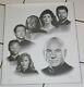 Star Trek Next Generation Cast Autographed 20x24 Art Print Jsa Authenticated