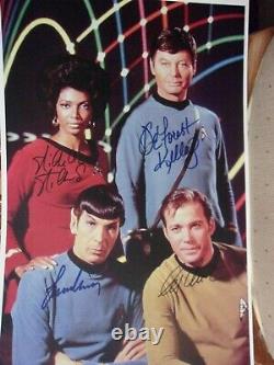 Star Trek Original Cast Signed Autographed 11x17 Color Photo by/4 Guaranteed