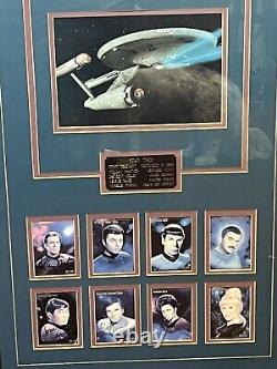 Star Trek Original Cast Signed Trading Cards Display COA