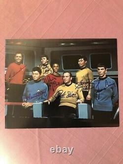 Star Trek Original Series Cast 11x14 Signed Autographed Photo W Letter Psa/dna