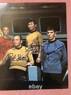 Star Trek Original Series Cast 11x14 Signed Autographed Photo W Letter Psa/dna