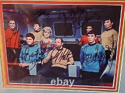 Star Trek Original Series Cast 8 × 10 Signed 8 Cast Framed And Authenticated