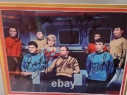 Star Trek Original Series Cast 8 × 10 Signed 8 Cast Framed And Authenticated