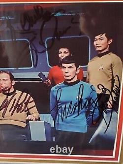 Star Trek Original Series Cast 8 × 10 Signed 8 Cast Framed And Authenticated