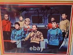 Star Trek Original Series Cast 8 × 10 Signed 8 Cast Framed And Authenticated