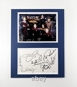 Star Trek Voyager Cast Matted Card and Photo Hand Signed Autographed JSA COA