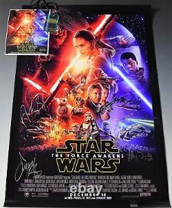 Star Wars Cast Signed Movie Poster STAR WARS EPISODE VII THE FORCE AWAKENS COA