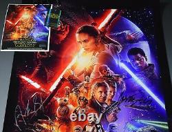 Star Wars Cast Signed Movie Poster STAR WARS EPISODE VII THE FORCE AWAKENS COA