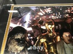 Star Wars Cast X3 Hand Signed 8x10 Photo FRAMED WITH COA Mayhew Fisher Ford
