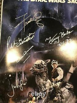 Star Wars Empire Strikes Back Cast Signed 27x40 Poster COA (17 Signatures) WOW
