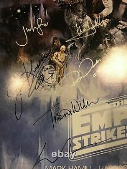 Star Wars Empire Strikes Back Cast Signed 27x40 Poster COA (17 Signatures) WOW
