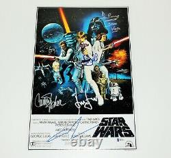 Star Wars Episode IV A New Hope Cast Signed Movie Poster Coa X5 Beckett Coa Bas