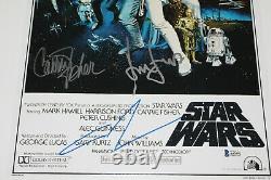 Star Wars Episode IV A New Hope Cast Signed Movie Poster Coa X5 Beckett Coa Bas