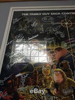 Star Wars Family Guy Cast Signed 27x40 Poster Incl Carrie Fisher PSA Coa Rare