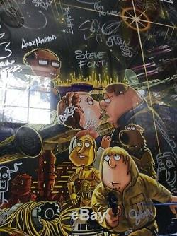 Star Wars Family Guy Cast Signed 27x40 Poster Incl Carrie Fisher PSA Coa Rare