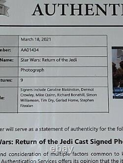 Star Wars ROTJ cast signed ENCAPSULATED 8x10 Photo BAS Beckett LOA x9
