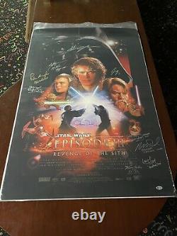 Star Wars Revenge of the Sith cast signed 27x40 Original DS poster BAS LOA
