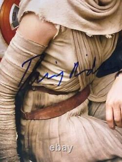 Star Wars TFA cast signed 16x20 Photo BAS LOA Daisy Ridley, Peter Mayhew +