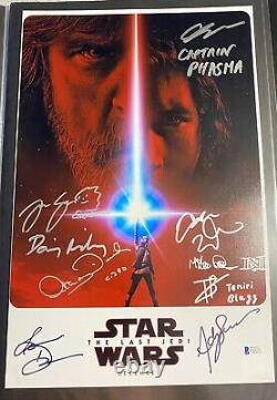 Star Wars The Last Jedi Cast Signed Poster (11x17 Beckett / Pix COA)
