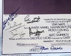 Star Wars cast signed Poster harrison ford carrie fisher mark hamill beckett coa