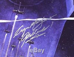 Star Wars cast signed Poster harrison ford carrie fisher mark hamill beckett coa