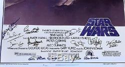 Star Wars cast signed Poster harrison ford carrie fisher mark hamill beckett coa