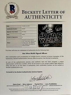Star Wars cast signed album h. Ford carrie fisher john williams + not poster bas