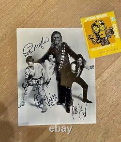 Star Wars original cast 8x10 signed photo x 4 Fisher, Ford, Mayhew, Hamill