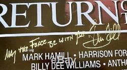 Star Wars rotj cast signed movie poster harrison ford carrie fisher mark hamill