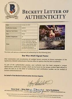 Star Wars rotj cast signed movie poster harrison ford carrie fisher mark hamill