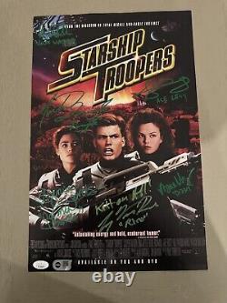 Starship Troopers Cast Signed Movie Poster Autographed by Cast JSA Authentic
