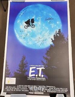 Steven Spielberg & Multi Cast Signed E. T Movie Poster 36x24