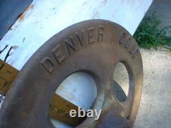 Stonehouse Cast Iron BASE Sign Embossed Original Lollipop Sign, DENVER COLO RARE