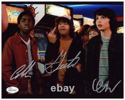 Stranger Things Cast Signed 8x10 Photo Gaten Finn Caleb Autographed JSA COA #2