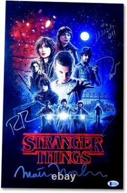 Stranger Things Cast Signed Autograph 11X17 Photo Brown Harbour Wolfhard BAS LOA