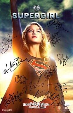 Supergirl Cast Signed Autograph 11X17 Poster 12 Autos Benoist Leigh JSA XX29717