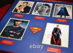 Superman Signed AUTOGRAPHS Christoper Reeve, Cavill, Welling, Cain, Routh + CAPE