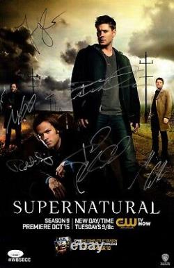 Supernatural Cast Autographed 11X17 Poster 6 Autos Ackles Padalecki JSA XX29863