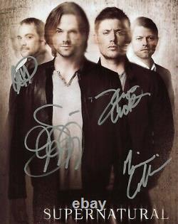 Supernatural TV Series Hand Signed By Cast Of All 4 10x8 Glossy Photo COA